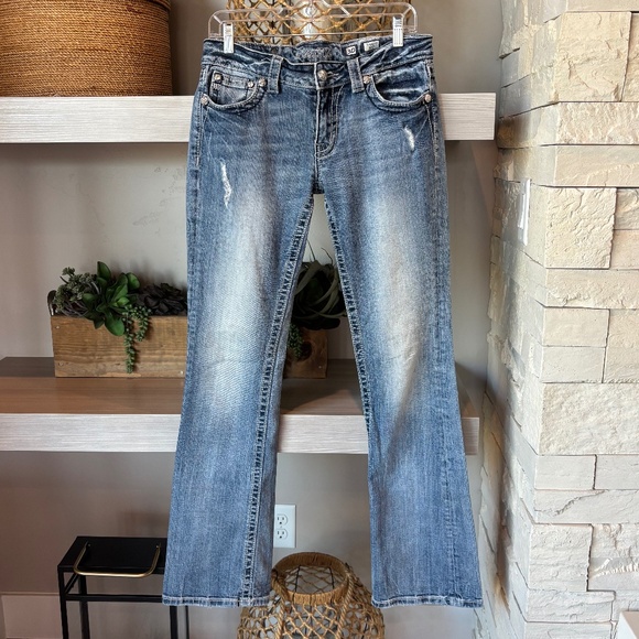 Miss Me Blue Distressed Women Jeans - Picture 1 of 6